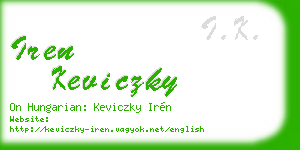 iren keviczky business card